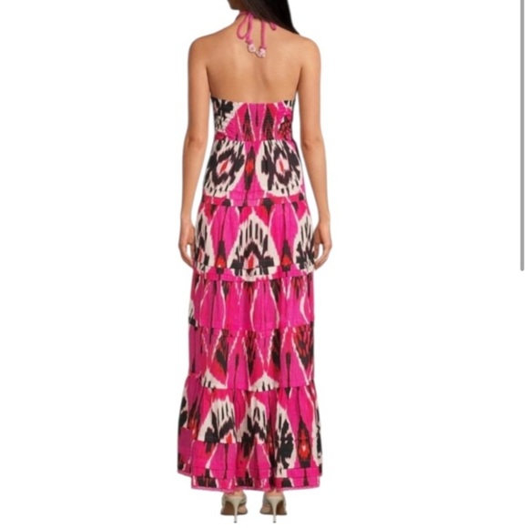 Ro’s Garden Tuckernuck Denise Halter Maxi Dress in Bazaar Pink SZ L NWT - Picture 2 of 9